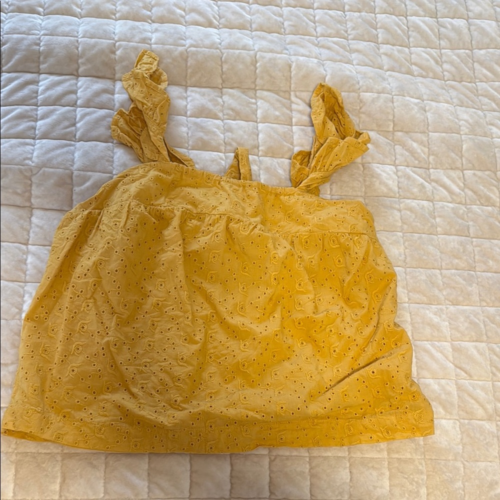 Harper Mustard Eyelet Top- adorablely perfect -medium